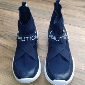 Nautica Women’s Ankle Support High Top Slip On Athletic Shoes. Navy. Size 7.5